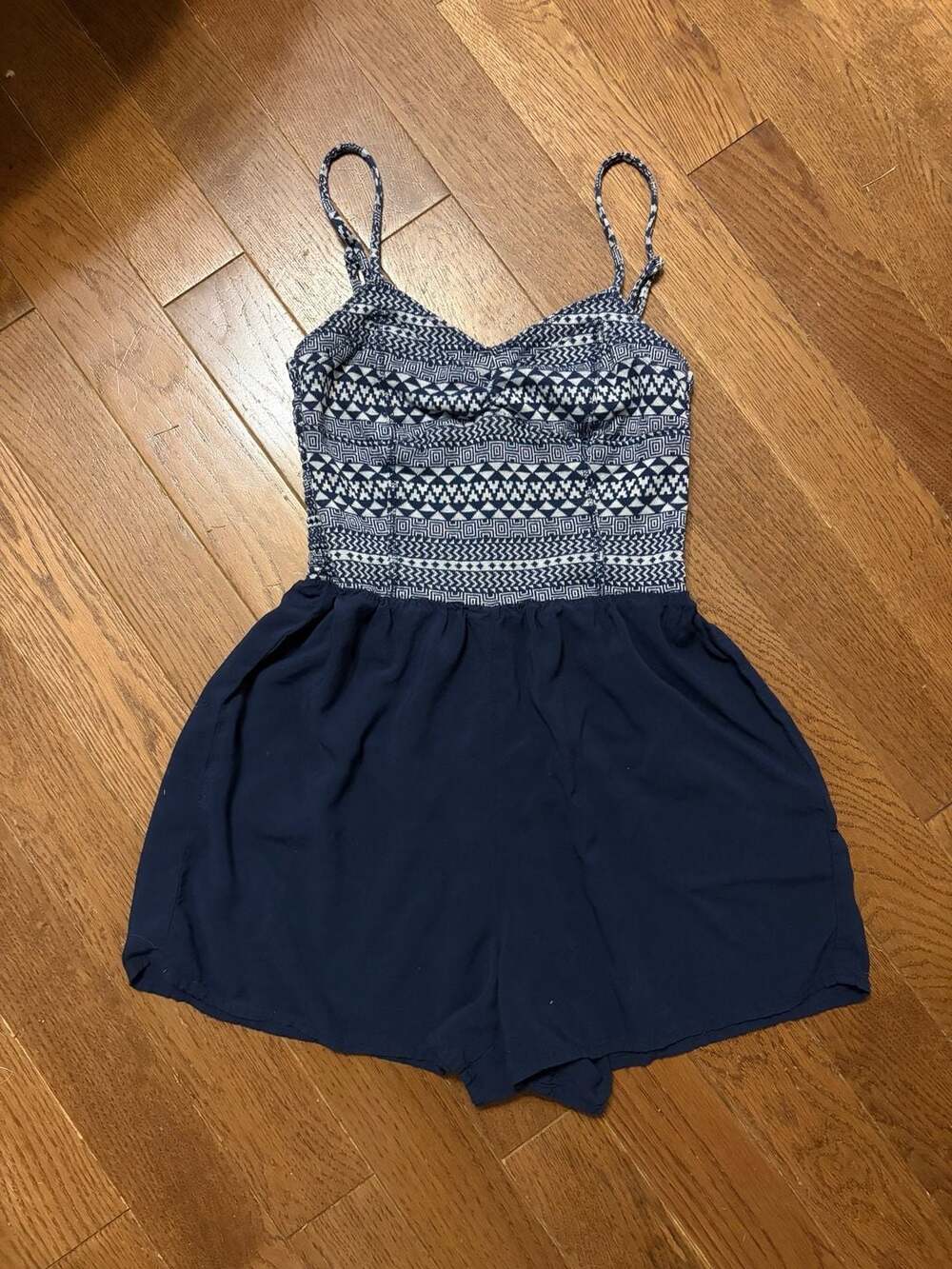 Aéropostale Women's Geometric Print Smocked Romper, Size S